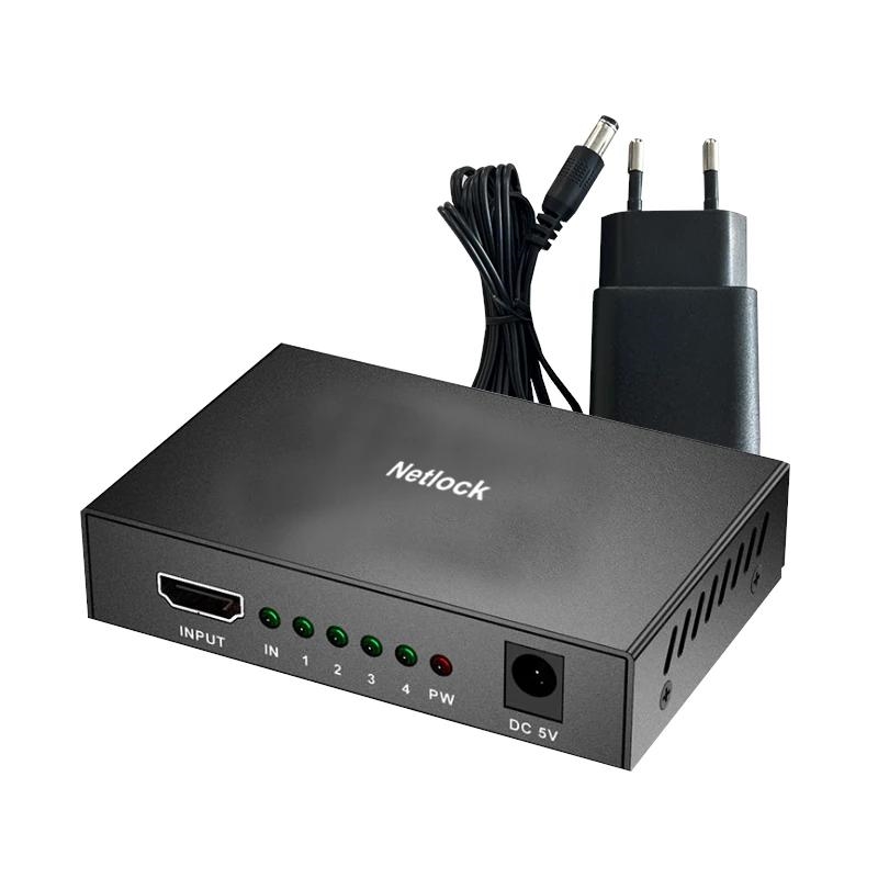 Netlock Splitter HDMI 4K/30Hz de 4 puertos